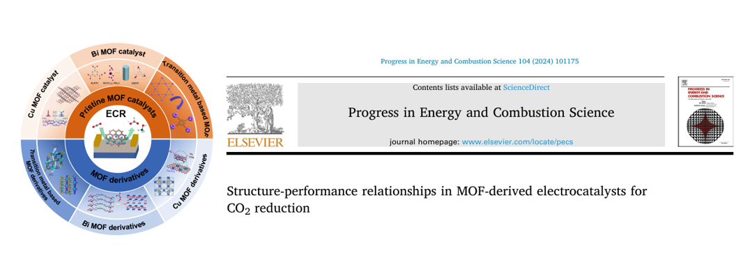 恭喜陈自慢博士在国际高水平期刊Progress in Energy and Combustion Science上发表题为“Structure-performance relationships in MOF-derived electrocatalysts for CO2 reduction”的文章
